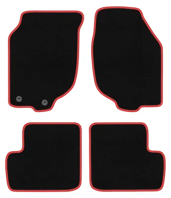 Obrázek produktu pro Velurové autokoberce pro: Rover 200 2000-2005 (hatchback) – sada 4 ks, černo-červené, na míru – Wielganizator CARLUX