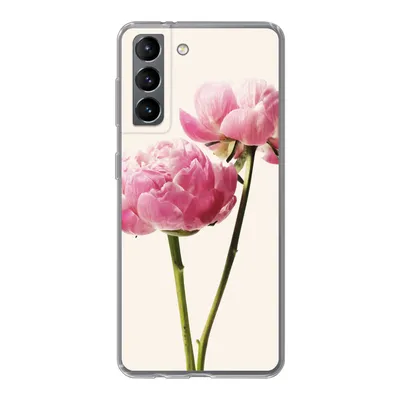 Produktbild von MuchoWow® Handyhülle Schutzhülle Hülle für Samsung Galaxy S21 Blumen - Blüte - Rosa Silikon Softcase Handy Hülle - Softcase