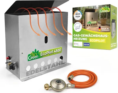 Produktbild von BioGreen Gasgewächshausheizung "EcoPilot" und Frostwächter mit 4500 Watt
