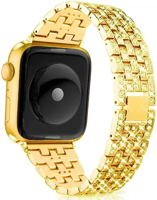 Produktbild von FFO2World Schmuck-Metallarmband für Apple Watch 38–42 mm & SE (Serie 1–11) – Elegant & langlebig – Gold