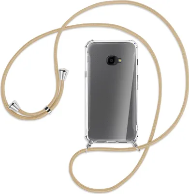 Produktbild von Handykette Backcover-Schutzhülle mit Band (Metall silberfarben) für Samsung Galaxy Xcover 4 / 4s - caramel
