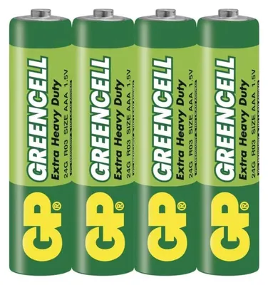 Produktbild von Zinkbatterie GP Greencell - AAA, LR03, 1,5V, 4 Stück