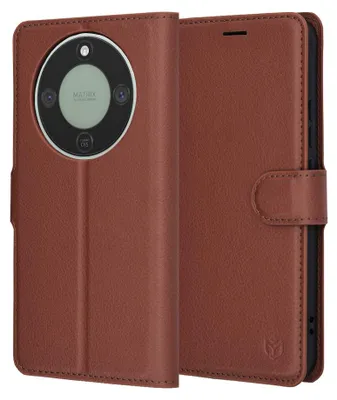 Obrázek produktu pro Techsuit – Leather Folio, kožené pouzdro typu kniha pro Honor Magic8 Lite – hnědé