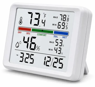 Thermo-Hygrostation – Digitale Innenhygrometer mit Uhr, weiß