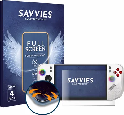 Produktbild von 4x Savvies Fullscreen Schutzfolie für MSI Claw A8 BZ2EM Displayschutz Folie Fullcover Klar Transparent
