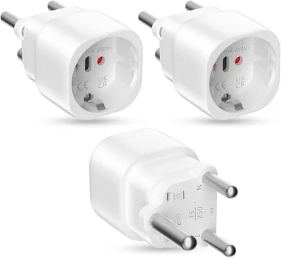 Obrázok produktu pre Cestovný adaptér 3 Pack, Typ M, pre Južnú Afriku, 4000W, 250V, 16A, pre Bhután, Svazijsko, Namíbia, Mozambik