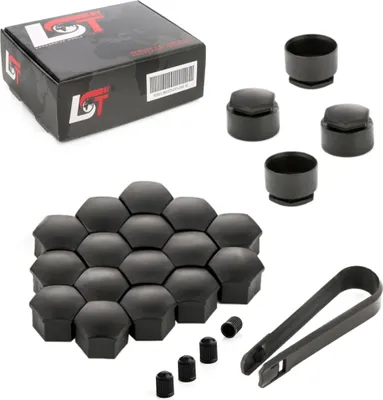 Produktbild von 20x Radschraubenkappen diebstahlhemmend 17 mm schwarz für AUDI PORSCHE