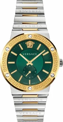 Obrázek produktu pro Versace VEVI00420 Greca Logo green gold silver stainless steel bracelet men NEW