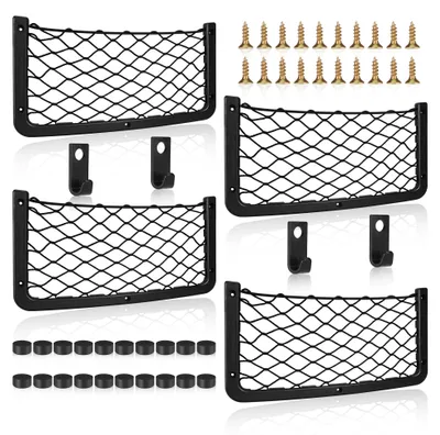 Productafbeelding van 4 stuks elastische bagagenetten voor auto en camper