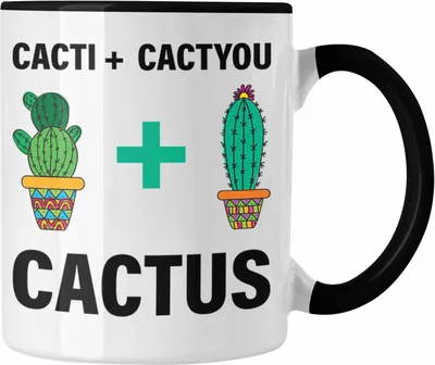 Produktbild von Trendation - Kaktus Tasse Spruch Liebe Valentinstag Freundin Freund Geschenkidee Bester Freund Liebe (Schwarz)