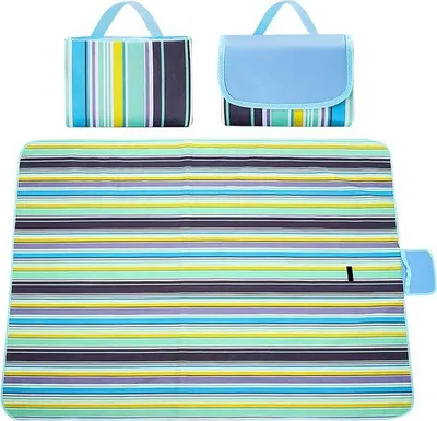 Produktbild von Wasserdichte Picknickdecke, 200 x 200 cm - Stranddecke, die Sand abweist - Isolierende Picknickdecke - Waschbare Picknickmatte - Decke für den Außenbereich