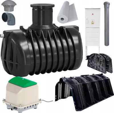 Produktbild von JFC AquaClean AC10 5000L mit 4 Tunnelversickerung SBR 10 Personen Komplett-Set