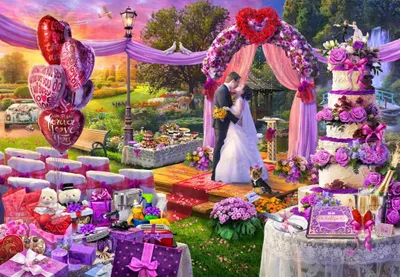 Produktbild von Bluebird Puzzle Hochzeitsmotiv Puzzle romantisch 1000 Teile Karton
