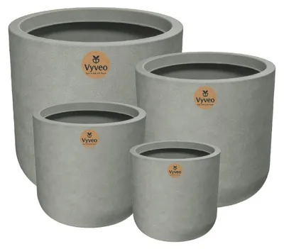 Produktbild von Vyveo - Blumentopf Orena - Grau - Set van 4
