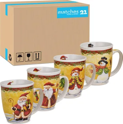 Produktbild von Große Weihnachtstassen 36er Set Weihnachtsmann Schneemann