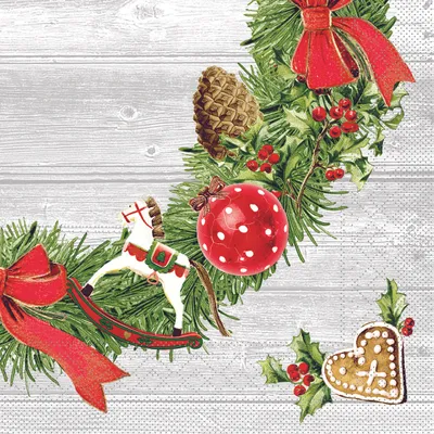 Produktbild von MANK Serviette Advent aus Tissue 3-lagig, 40 x 40 cm, 1/4 Falz, 100 Stück