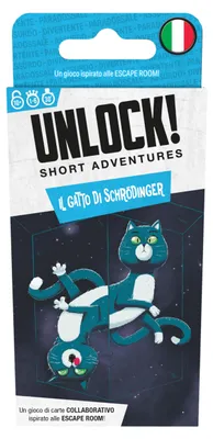 Imagen del producto de Unlock! SA - Il Gatto di Schrödinger (Edición italiana) – Juego de mesa – Space Cowboys – 1-6 jugadores – 10+