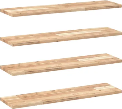 Image de vidaXL Étagères flottantes 4 pcs. 100x20x2 cm Bois massif acacia non traité