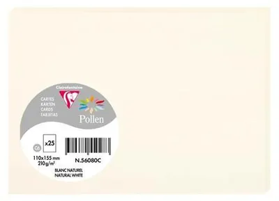Image de Pollen by Clairefontaine 56080C Pollen by Clairefontaine Carte C6, blanc naturel