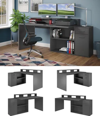 Produktbild von Schreibtisch Gamer Eckschreibtisch mit verschiedenen Stellmöglichkeiten und Stauraum