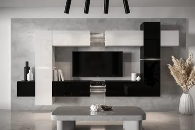 Produktbild von Furnitech Wohnwand Wohnzimmer - Wohnzimmer Schrankwand (AN91NEW-21WB-HG3)