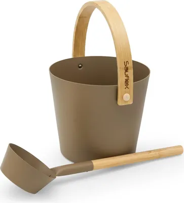 Produktbild von SAUFLEX Aluminium-Eimer 5L mit Schöpfkelle – Braunes Set