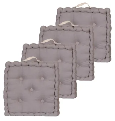 Image de Omgoods - Ensemble de 4 coussins de sol, 40 x 40 cm, gris