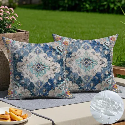 Produktbild von Outdoor Kissen 40x40 cm, wetterfest, Set von 2, für Garten, Wohnzimmer, Schlafzimmer