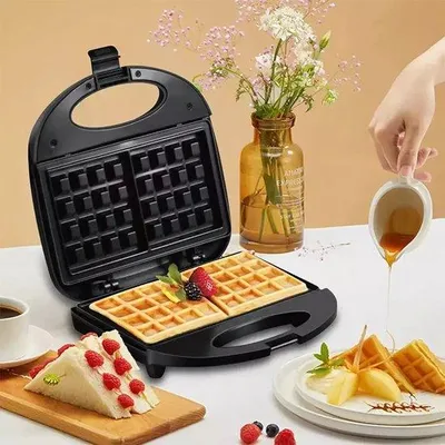 Obrázok produktu pre Elektrická vaflovačka – čierna – 1000 W