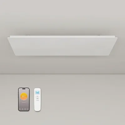 Produktbild von Infrarotheizung Deckenmontage mit Thermostat 1300 Watt, Deckenheizung Infrarot Deckenheizstrahler, APP Fernbedienung Steuerung, Elektroheizung Heizplatte Heizkörper Heizpaneel, Überhitzungsschutz