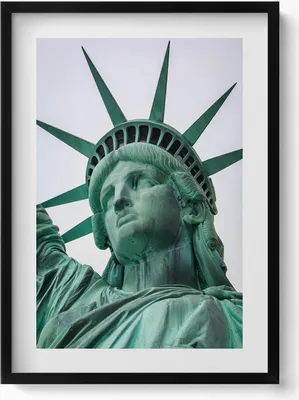 Produktbild von Freiheitsstatue New York USA– Wandbild mit Rahmen – Gerahmtes Bild  – Wanddekoration – 50x70 cm –  Schwarz Rahmen