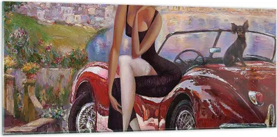 Produktbild von Bilder auf glas - frau modern - 120x50cm - Glasbilder - Wandbilder - Bilder - Kunstdruck - zum Aufhängen bereit - Wanddekoration aus Glas - Glas Bilder - Wandbild auf Glas - Einteilig - GAB120x50-3468