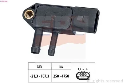 Image de EPS 1.993.266 : Capteur de différentiel de pression des gaz d'échappement pour VW GOLF VI (5K1), TIGUAN (5N), Passat Variant (3C5), Transporter V Bus, et pour AUDI A3 Sportback (8PA)