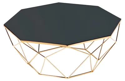Image de Table basse moderne noire en acier inoxydable