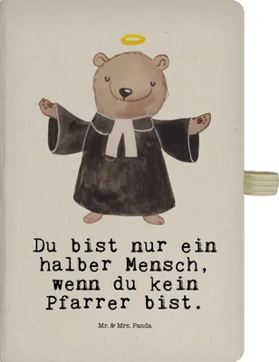 Produktbild von Mr. & Mrs. Panda Kladde Pfarrer Herz - Transparent - Geschenk, Pastor, Spruch, Kirche, Schreibbuch, notizbuch, Journal, Skizzenbuch, Lustig, Tagebuch, Adressbuch