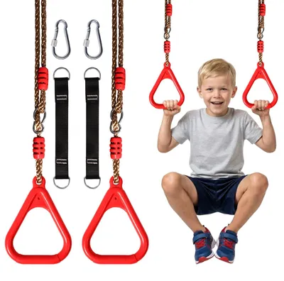 Obrázek produktu pro Sada dvou gymnastických kruhů pro děti – nosnost až 120 kg, vhodné pro použití v interiéru i exteriéru