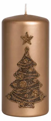 Produktbild von Weihnachtskerzen Albero Sand Matt 12 x 6 cm, 4er Set
