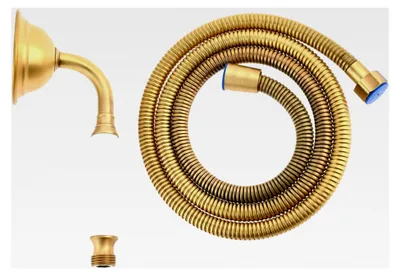 Produktbild von 2-teiliges Retro Duschset, 1×Edelstahl Handbrause mit 1×1,5m Schlauch, Nostalgisches Duschset, Edelstahl Duschkopf Handbrause Set (Vintage Farbe)
