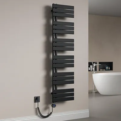 Produktbild von Mai & Mai Badheizkörper Elektrisch 159x40 cm in Anthrazit Seitenanschluss Handtuchheizkörper Handtuchhalter Handtuchwärmer Badheizung mit Heizstab 1000W