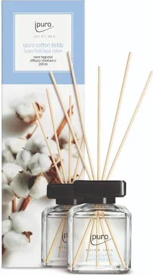 Produktbild von ipuro ESSENTIALS Baumwolle fields, Duftflasche, Schilfaroma-Diffusor, 0,2 l