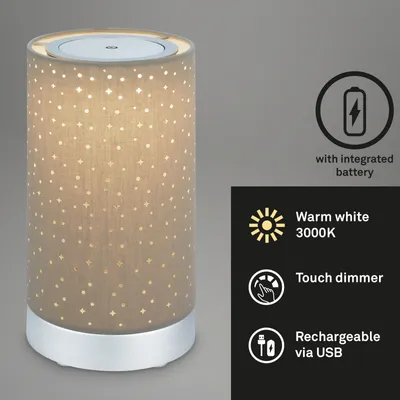 Produktbild von Tischleuchte Briloner Akku LED 3W USB Taupe Tischlampe