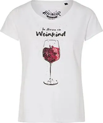 Produktbild von T-Shirt WEINKIND aus Baumwolle mit lockerer Passform und Rundhalsausschnitt