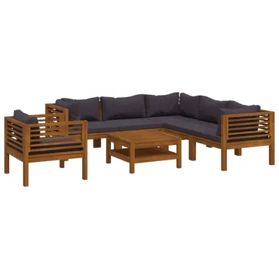 Produktbild von vidaXL 7-tlg. Garten-Lounge-Set mit Auflage Massivholz Akazie
