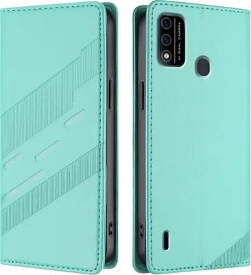 Produktbild von Hülle für itel A48, Kunstleder Brieftaschen Handyhülle mit Kartenfach und Standfunktion Türkis