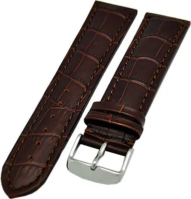 Produktbild von Uhrenarmband Xl extra Lang braun 24mm Kalbleder