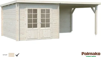 Produktbild von Palmako Gartenhaus Ella 6,9 + 8,2 m² - 28 mm Transparent tauchimprägniert