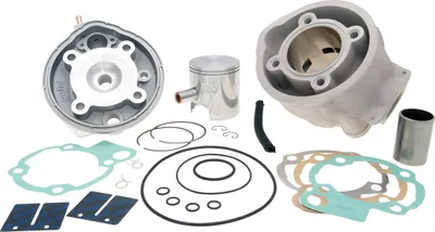 Zdjęcie produktu dla Zestaw cylindra Polini Aluminium, 76 ccm, średnica 50 mm, 19 KM, przeznaczony do silnika AM6, kompatybilny z modelami Rieju MRT 50 i MRX 50