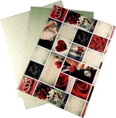 Zdjęcie produktu dla Karton 300g z motywami ślubnymi 24x34cm 3 arkusze MIX