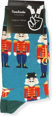 Produktbild von TwoSocks Weihnachtssocken Nussknacker Figur Weihnachtssocken Damen und für Herren Weihnachtssocken Uni One Size