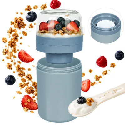 Müslibecher 520+250 ml, BPA-frei, mit Löffel und Soßendose